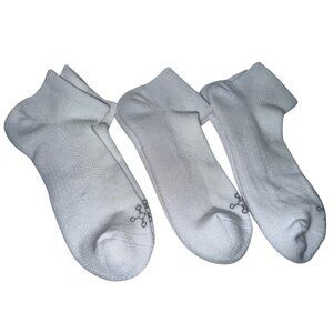 Tommy Copper Ankle Socks White Size Large Three Pair Athletic Activewear